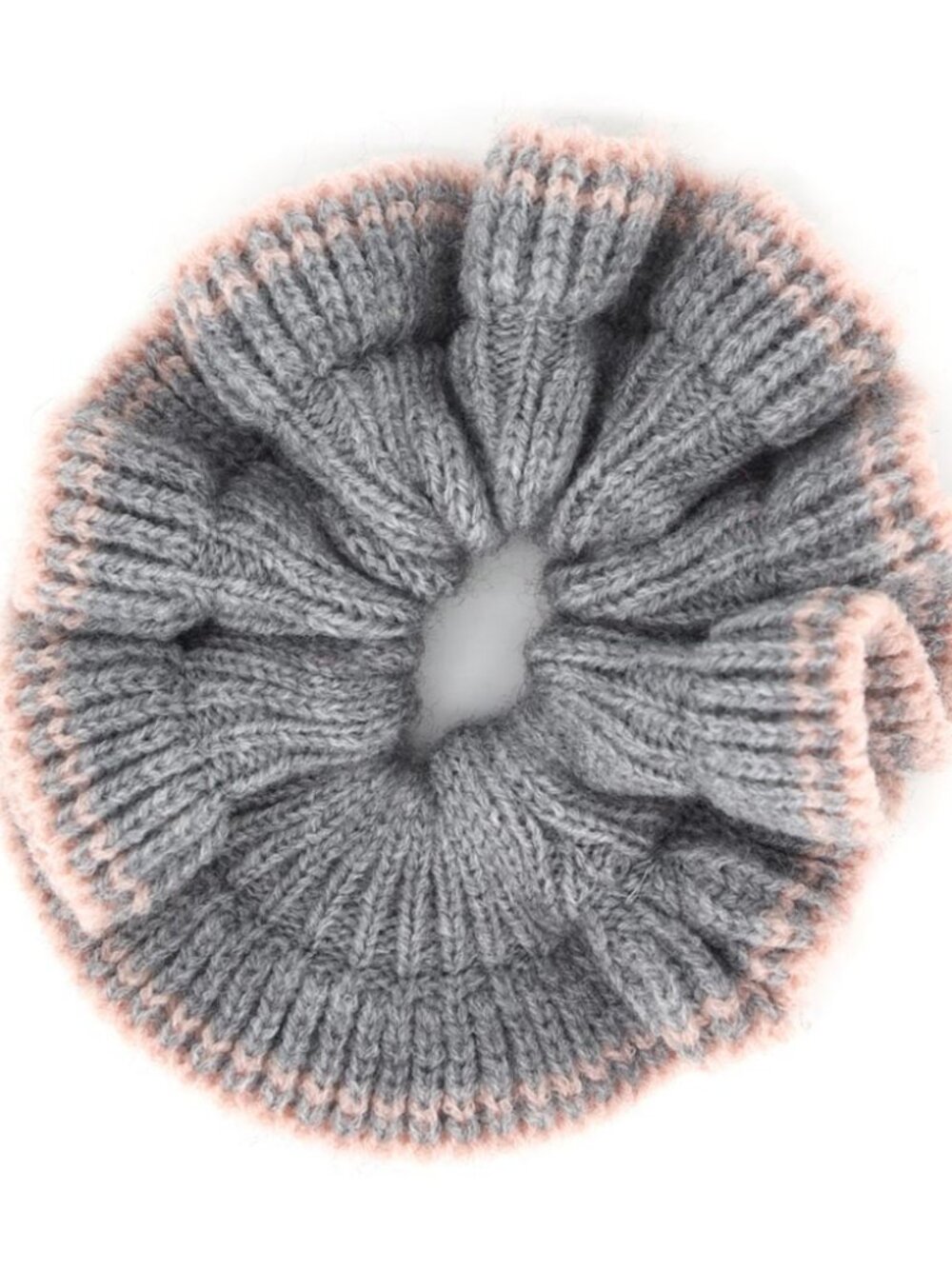 Knit Ribbed Ruffle Hair Scrunchie - Picture 2 of 6